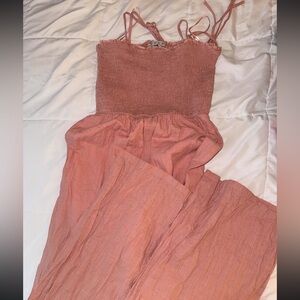 Women's Pink Strapless Jumpsuit